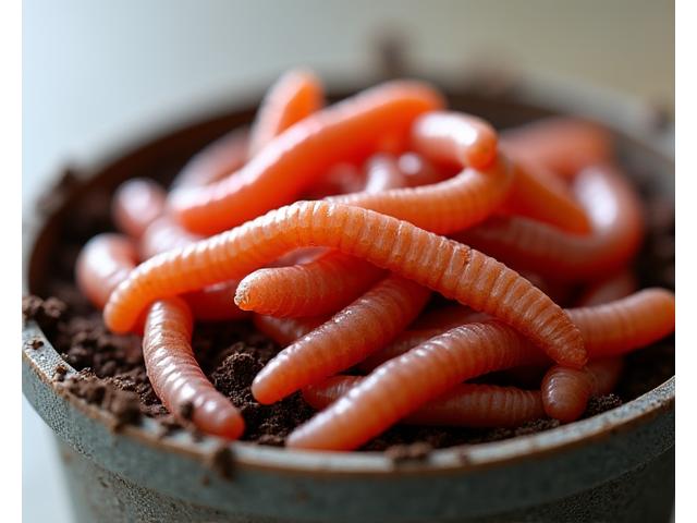 Gusanos de tierra frescos para pesca de agua dulce.