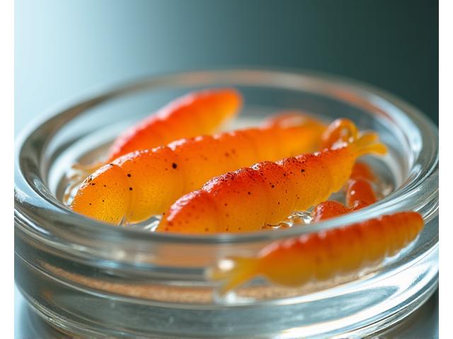Larvas y pequeños peces de agua dulce como cebo para depredadores.