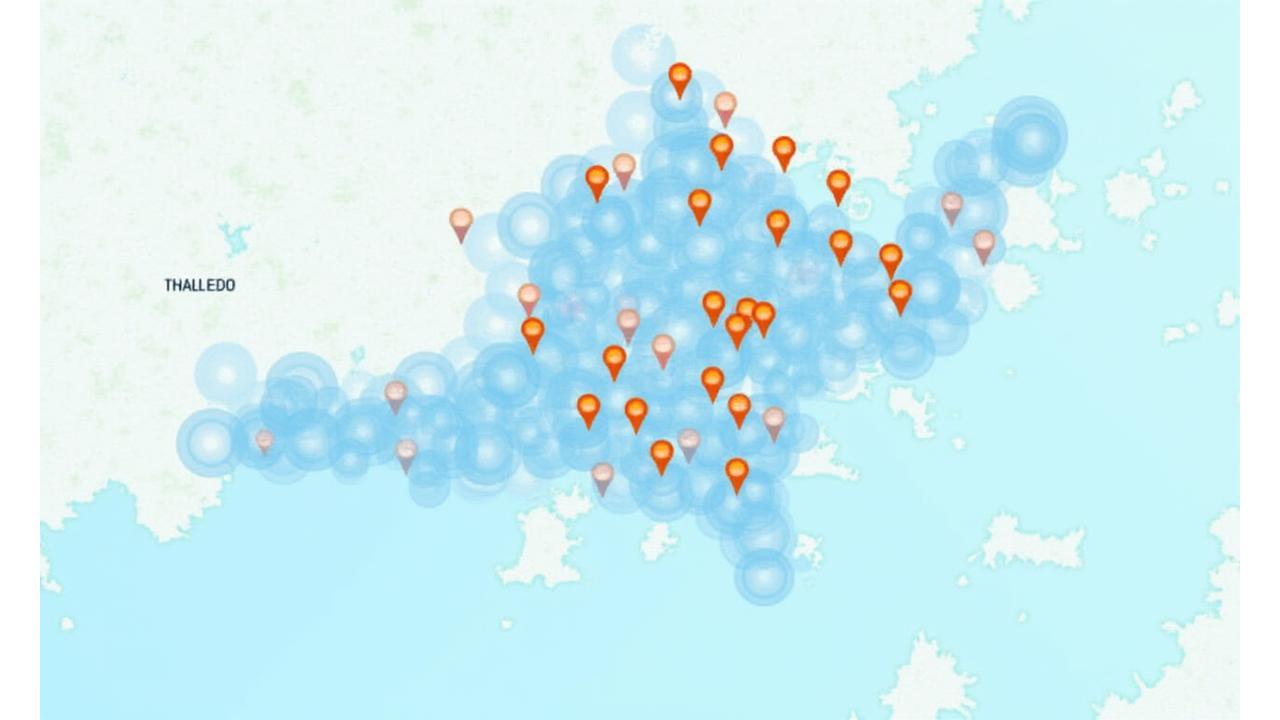 Mapa interactivo de spots de pesca urbana en Madrid y alrededores.